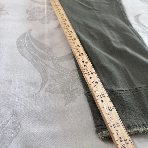 J. Jill Womens Jean Size 14 Authentic Fit Cropped Raw Hem Stretch Denim Olive - Picture 8 of 13